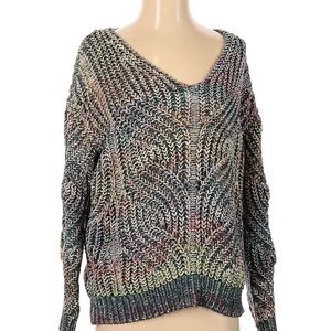 Anthropologie V-Neck Multicolor Sweater